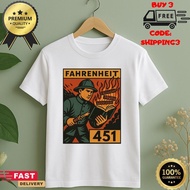 Fahrenheit 451 Shirt Book Nerd Teacher Librarian Gift T-Shirt Dystopian Literature Graphic Tee Liter