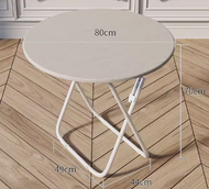 可折疊桌簡易木圓桌(白橡色)(尺寸:高70CM,寬80CM)