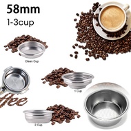 ถ้วยกรองกาแฟ อะไหล่เครื่องชงกาแฟ ตะแกรงชง ตะแกรงกรอง ถ้วยกรองสเตนเลส 58มม.1-3 Cup