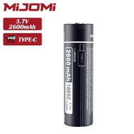 Mijomi 18650 แบตเตอรี่ความจุสูง 2600mAh สำหรับ Mijomi ไฟฉาย J81 / W80 / E8 ฯลฯ NRB-L2600 Overcharge 