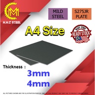 Mild Steel Plate A4 Size ( 3mm / 4mm ) Besi Plate