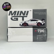 MINI GT 706 PORSCHE 911 GT3 RS WEISSACH PACKAGE WHITE WITH PYRO RED