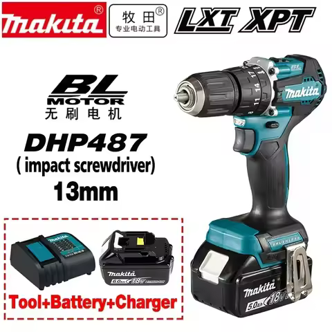 🏆🥇NEW Original Makita DHP487 Cordless impact screwdriver drill Brushless Electric Impact Screwdriver