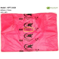 TZ Singlet Plastic Bag T-Shirt Plastic Bag Plastik Beg Tangkai 609mm x 710mm (24"x28") 40pcs+-(PINK)
