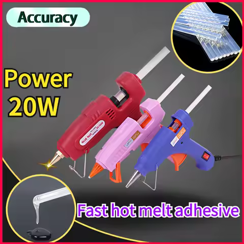 Hot Melt Glue Gun with 7mm Glue Sticks Mini Industrial Guns Heat Temperature Thermo Electric Repair 