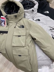 韓國預訂3色可選 The North Face 刺繡logo多口袋防水防風羽絨外套
