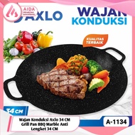 Axlo Conduction Frying Pan 34 CM Non-Stick Marble BBQ Grill Pan 34 CM
