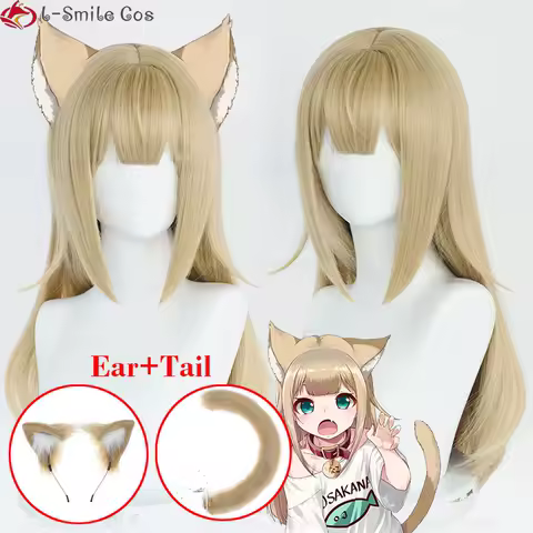 40Hara Kinako Cat Pet Kitty OSAKANA Cosplay Wig Long Yellow Wigs Heat Resistant Synthetic Hair Hallo
