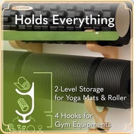 [gaqvfe8e] Wall Mount Yoga Mat Holder Organizer Professional Hanging Practical Premium