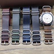 Vintage Genuine Leather Nato Watch Band Strap 18mm 20mm 22mm 24mm Handmade Replacement Zulu Strap fo