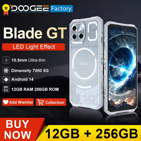 DOOGEE Blade GT 32GB(12+20) 256GB LED Light Effect 5G Smartphone 6.72'' FHD+ 120Hz 5500mAh 48MP Andr