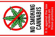 (แผ่นอะคริลิค) No smoking cannabisป้ายห้ามสูบกัญชาบริเวณนี้ สติกเกอร์ห้ามสูบกัญชา