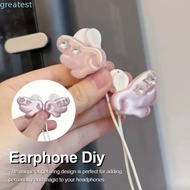 GREATMY  Earphone Decoration, Angel Wing Clip-On Design Headphone Accessory, Star Gem Accent Y2K Dam