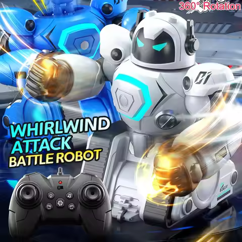 RC Robot Battle Boxing Robot Remote Control Robot 2.4G One Key DEMO 360° Rotation LED Lighting RC Ro