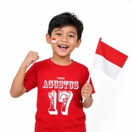 8th Indonesian Independence Day T-shirt, August 17th, writing / boys' and girls' T-shirts