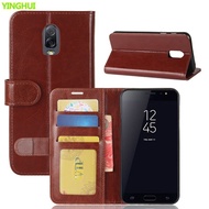 For Samsung Galaxy J7 Plus Cover Luxury Flip Leather Book Style Card Slot TPU Back Cover For Samsung