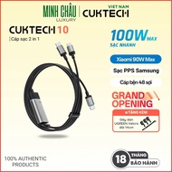 CUKTECH 2 in 1 Type-C to Type-C/Type-C Fast Charging Cable 1.35m long 100W Max Laptop 100W Xiaomi 90