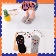 HYL 1 Pair of Unisex Cute Elmo Emoji Ankle Men Women Cotton Socks