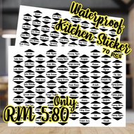 Waterproof Kitchen Sticker. Custom Kitchen label. Fancy Font Sticker. Sticker Dapur Custom