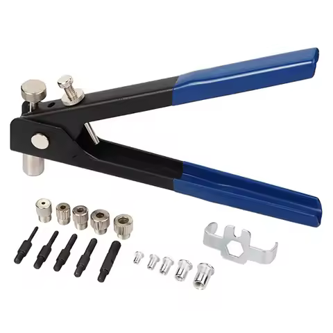 Threaded Rivet Nut Kit Mixed Aluminum Alloy Rivet Nut Gun Set M3 M4 M5 M6 M8