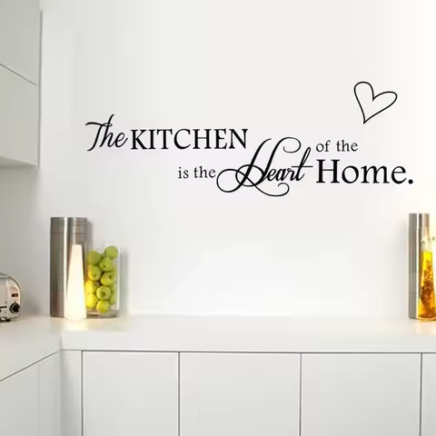 Kitchen Wall Stickers The Kitchen Is Heart Home Wall Stickers DIY Removable Letter Vinyl Wall Art De