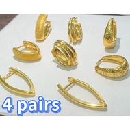 14k 4 pairs Bangkok gold earrings