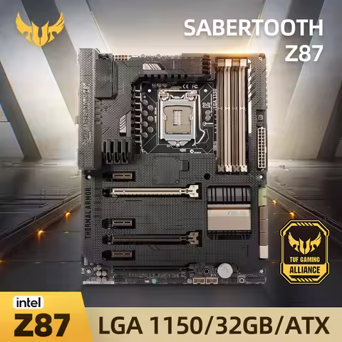LGA 1150 Motherboard Asus SABERTOOTH Z87 Motherboard 1150 DDR3 Intel Z87 32GB USB3.0 PCI-E 3.0 SATA 