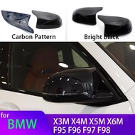 Carbon Fiber/ABS Mirror Cover Side Rearview Mirror Cap Cover Shell Replacement For BMW X3M F97 X4M F