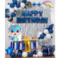Gift name & string lights - Full Month BIRTHDAY Decoration Balloon Set for boys and girls with the w