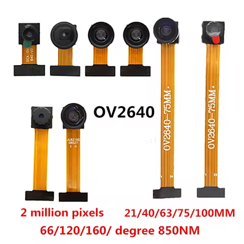 OV2640 66/120/160 degrees 850nm night version 940nm camera module 21MM 40MM 63MM 78MM 200MM 24PIN 0.