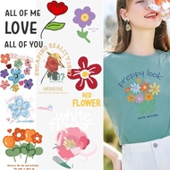 Flower element theme heat transfer printing hot stamping sticker cartoon girl adult children T-shirt