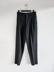Yohji Yamamoto 主線 山本耀司 - 羊毛華達呢 錐形 長褲 單摺 修身 休閒 西裝褲 褲子 簡約 暗黑