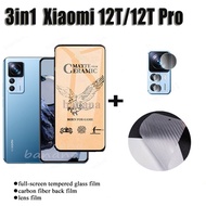 3 In 1 Xiaomi 12T 11T 10T Pro 12 11 Lite 5G NE Full Screen Protector for Redmi Note 11 10 Pro 5G 11S 10S 10A 10C Ceramic Tempered Glass