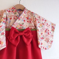 Hakama Dress 日本褲和服-和小花-Red (女童/嬰兒/兒童)