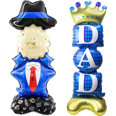 Self Standing DAD Balloons, Large Standing Fathers Day Mylar Balloons for Happy Fathers Day Decorati