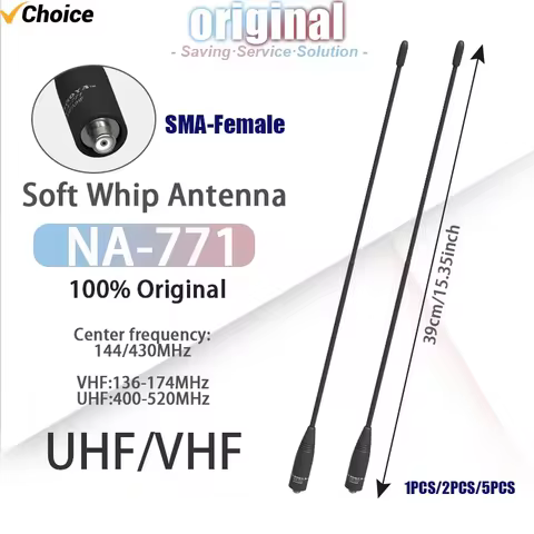 1/2/5 PCS NA-771 Soft Whip Antenna Original Nagoya VHF UHF SMA-Female UV-K5(8) Walkie Talkie High Ga