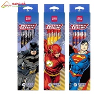 Box of 12 DELI HC100-2B superhero 2B pencils household world