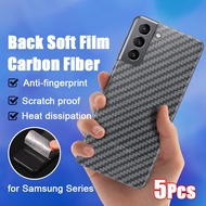 5Pieces/lot Samsung Galaxy S8 S9 S10 S20 S21 S22 S23 S24 Plus Note 8 9 10 20 Ultra Carbon Fiber Rear Back Screen Protector Film