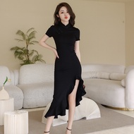 IBUY Summer 2026 Black Fishtail Cheongsam Dress 30157