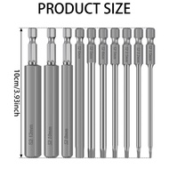 20/10pcs Electric Allen Key Allen Wrench Drill Bit Set Hex Allen Key Bit Set 1/4” Hex-Shank Screwdri