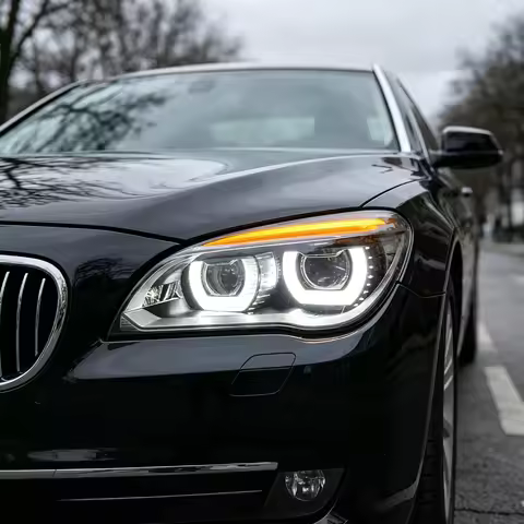 LED Headlight Assembly For BMW 7‑Series F01 F02 2009‑2015 Upgrade Projector Lens Dual Color DRL Turn