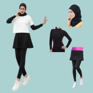 3 IN 1 Women's Sports Shirt Cuff Leggings Street Hijab Sport Hijab Gymnastics Running Volleyball Gym