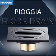 PIOGGIA Black Floor Drain Heavy Duty Cover Home Bathroom Shower Drainer Thickened Waste Floor Drain 
