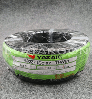 Yazaki สายไฟฟ้า 60227 IEC 02 THW(f) 1x1.5 มม.100 เมตร ดำ เส้นสายไฟผลิตจากทองแดงคุณภาพ นำกระแสไฟฟ้าได