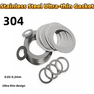304 Stainless Steel Ultra Thin Gasket 0.03 0.05 0.1 0.2mm Thick Flat Metal Shim For M2 M3 M4 M5 M6 M