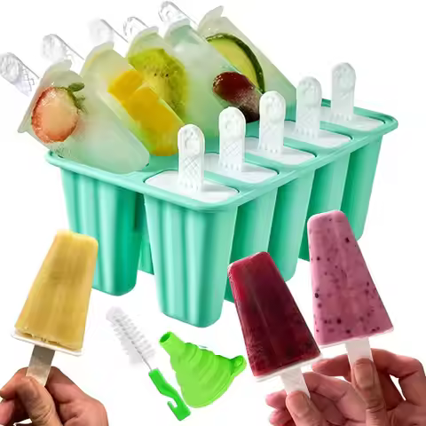 Ice Pop Mould Silicone Ice Pop Model Ice Pop Model Reusable Easy Release Ice Pop Maker (with Funnel,