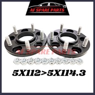 2Pcs 5X112>5X114.3 Wheel Spacer 15mm Wheel Adapter Car Tire Spacers 5X112 Convert 5X114.3 Spacer