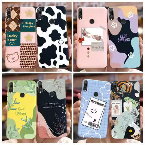 For Huawei Y7 Prime 2019 Case DUB-LX3 Sylish Painted Cover Soft Silicone Phone Case For Huawei Y7 Pr