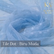 Kain Tile Tulle Tila DOT Tile POLKADOT Halus per ROLL GULUNGAN 45 METER x 140 cm lebar kain Bahan PR