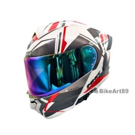MHR FU935 Full Face Helmet White Red Double Visor Flip Up Y16 Y15 SYM NINJA Z250 R1 R15M R15 R25 MT2